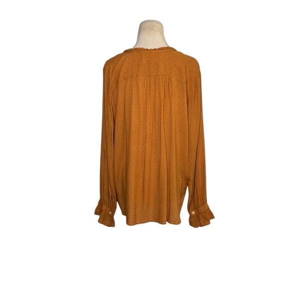 Loft burnt orange long sleeves tunic blouse size large - Picture 2 of 13